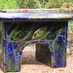 ceramic garden bench