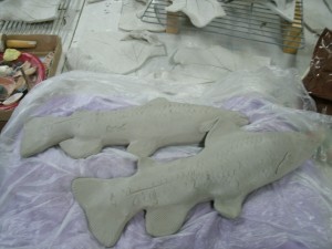 forming ceramic art fish